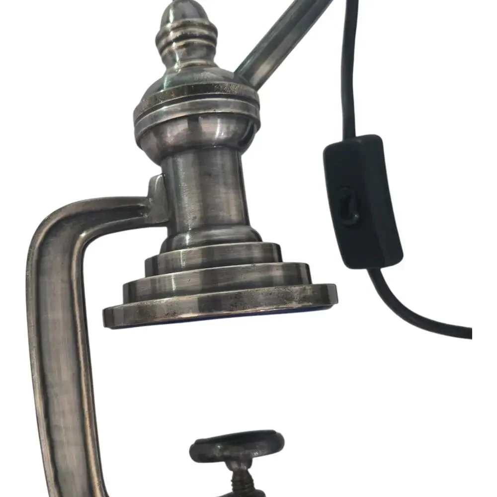 Pottery Barn Marina Task Clip Lamp Industrial Desk Clamp Light Brushed Nickel